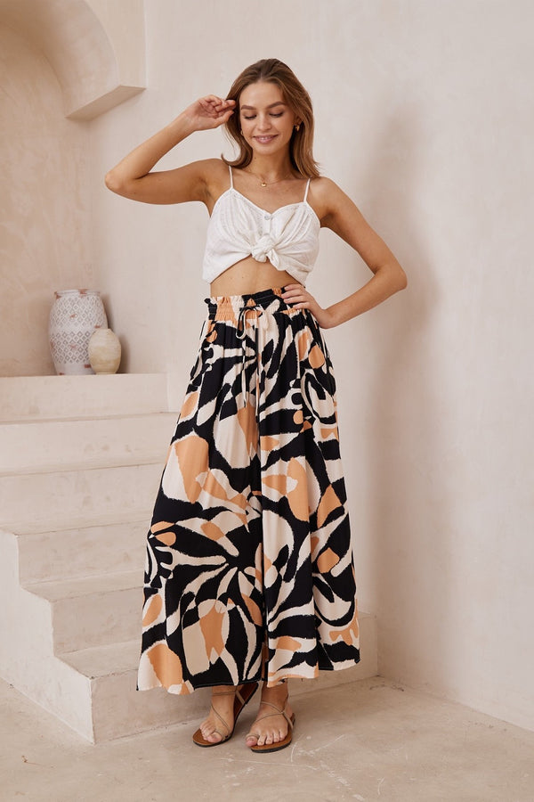 Black Tan pattern pants