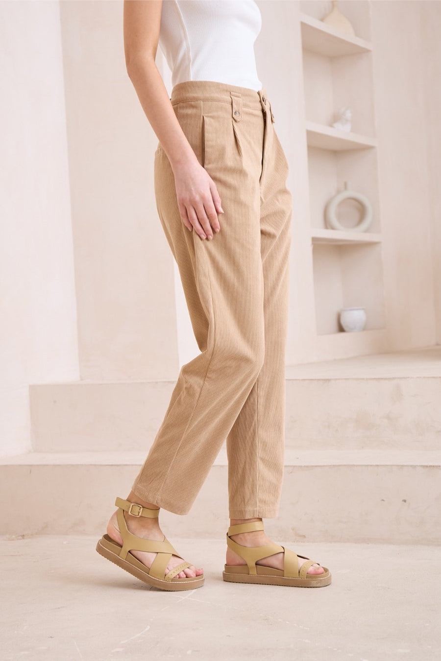 Beige corduroy pants
