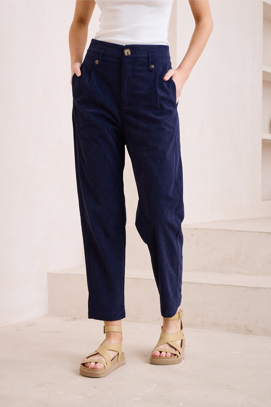 Navy corduroy pants