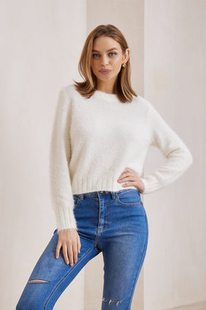 White fluffy jumper