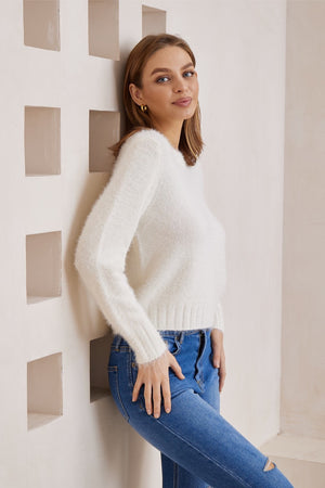 White fluffy jumper