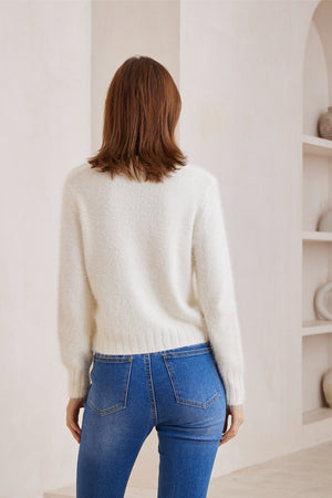White fluffy jumper