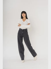 Nina Barrel Jean Black