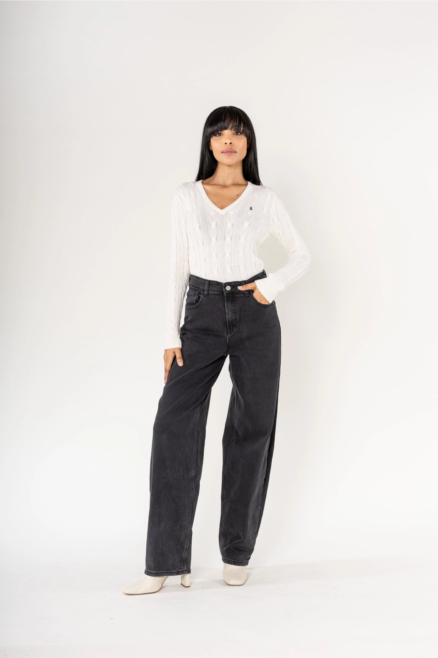 Nina Barrel Jean Black