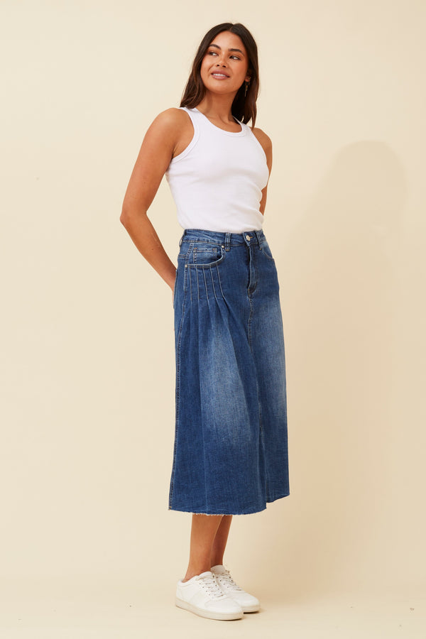 Denim Midi Skirt