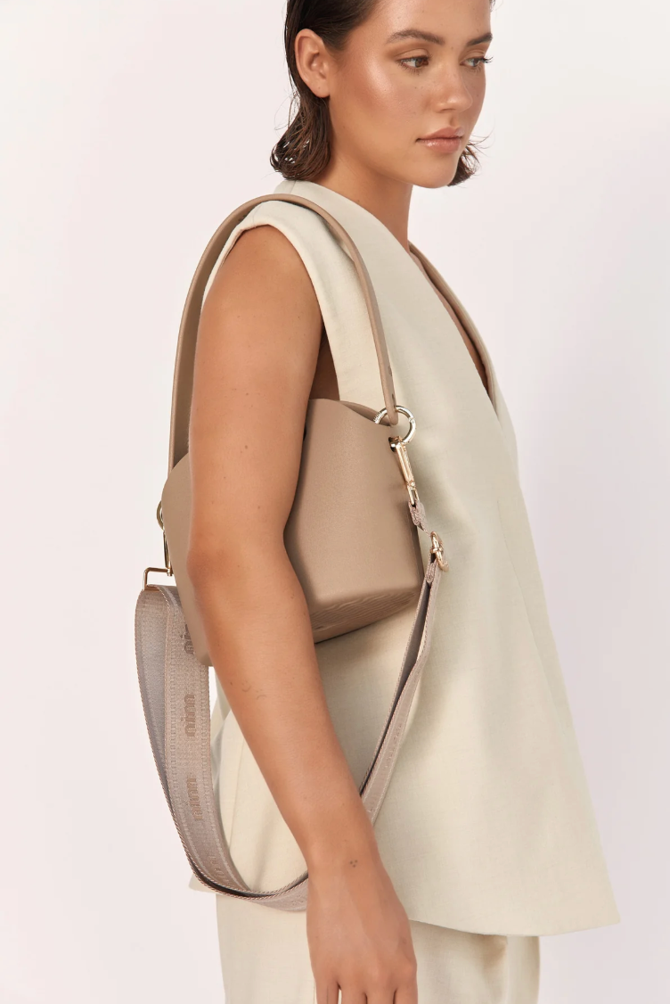 Shoulder Strap - Taupe Mono + Gold