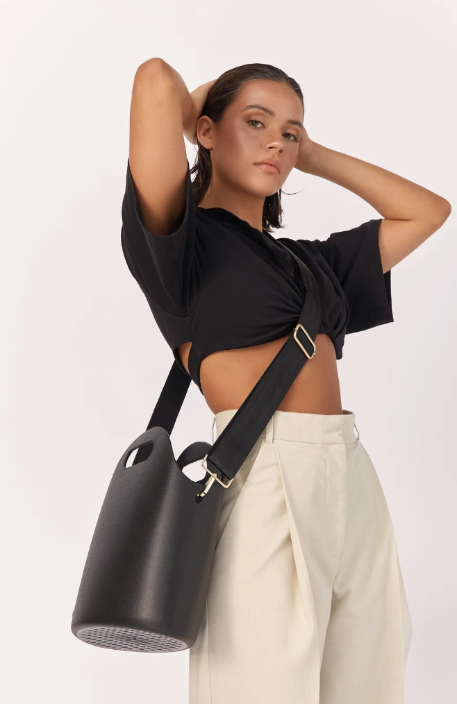 Shoulder Strap - Black Mono + Gold