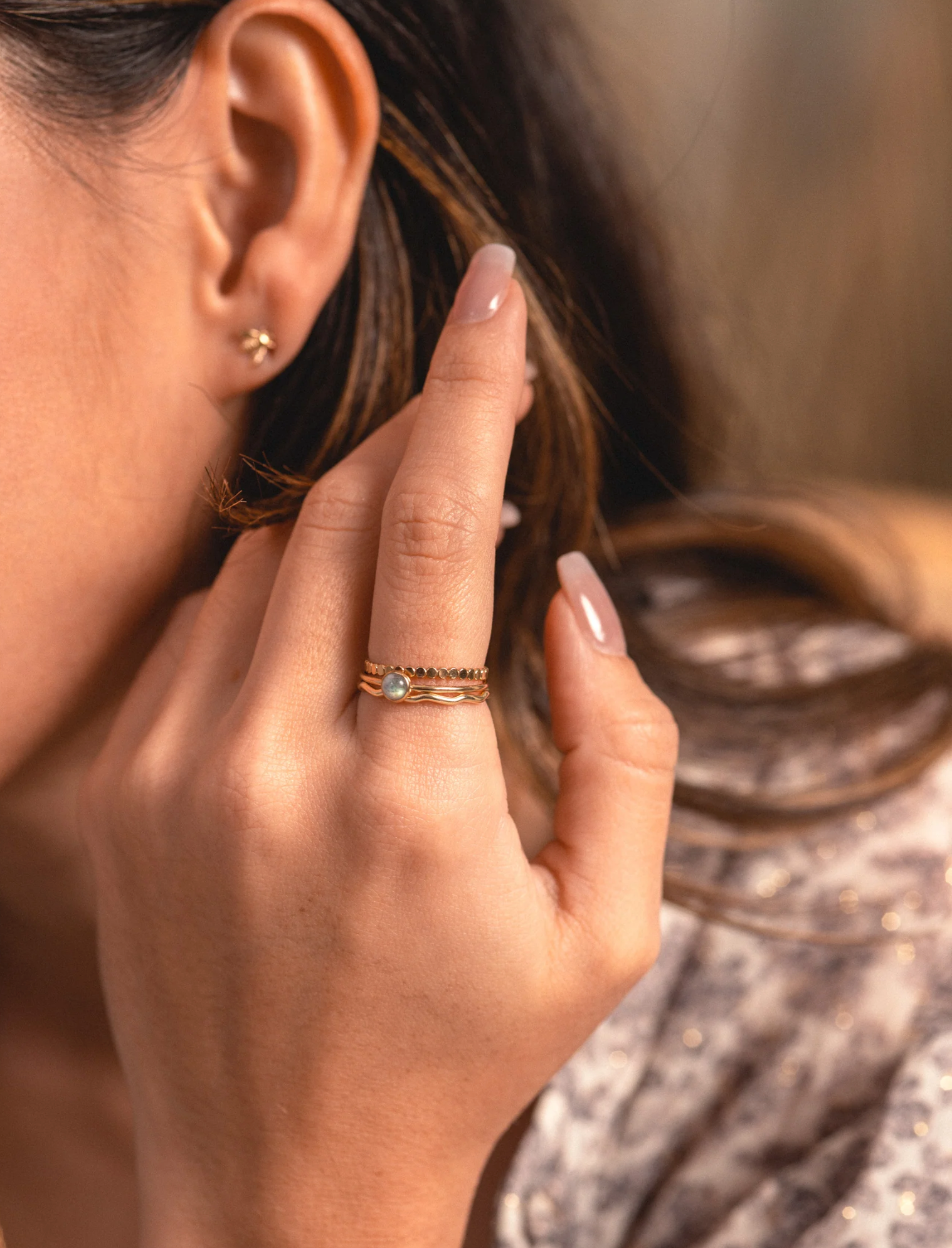 Cambodia Inspired Labradorite Ring