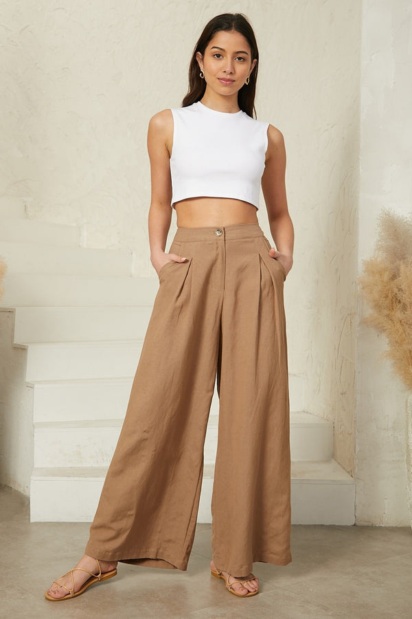 Mocha linen pants