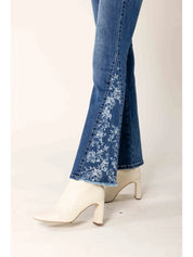 Nina Floral Flare Jeans
