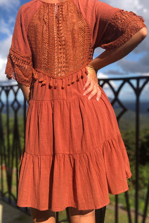 Hearts Horizon Dress Rust