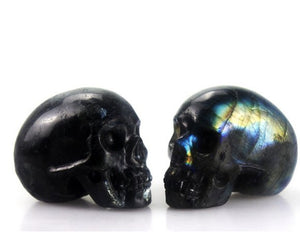 FLASH LABRADROITE CRYSTAL SKULL