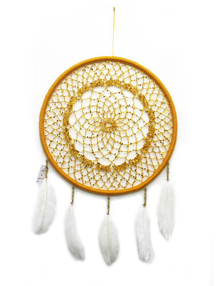 YELLOW SEQUIN MEDIUM DREAMCATCHER