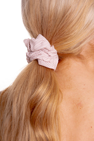 Light Pink Striped Scrunchie