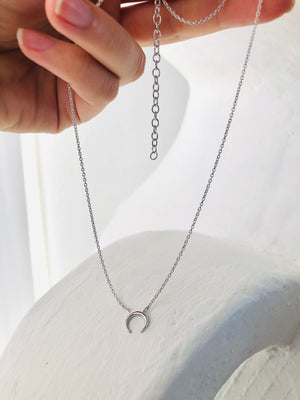 Moon Crescent Necklace Silver 925