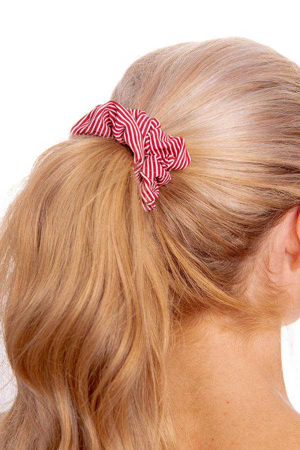 Red Striped Scrunchie