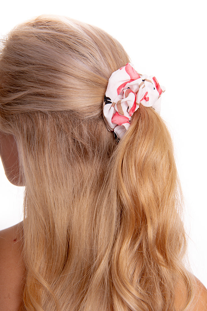 White Flamingo Scrunchie